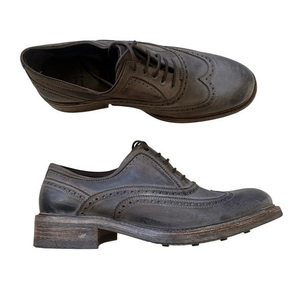 n.d.c. Made by Hand Unisex Wingtip Oxford Shoes Grey Burnished Leather Size 39.5 main image 6